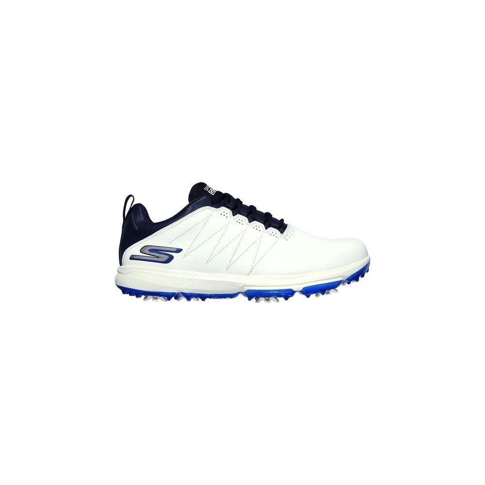 Skechers Mens PRO 4 LEGACY Golf Shoes - WHITE/NAVY 4/7