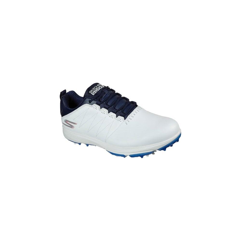Skechers Mens PRO 4 LEGACY Golf Shoes - WHITE/NAVY 1/7