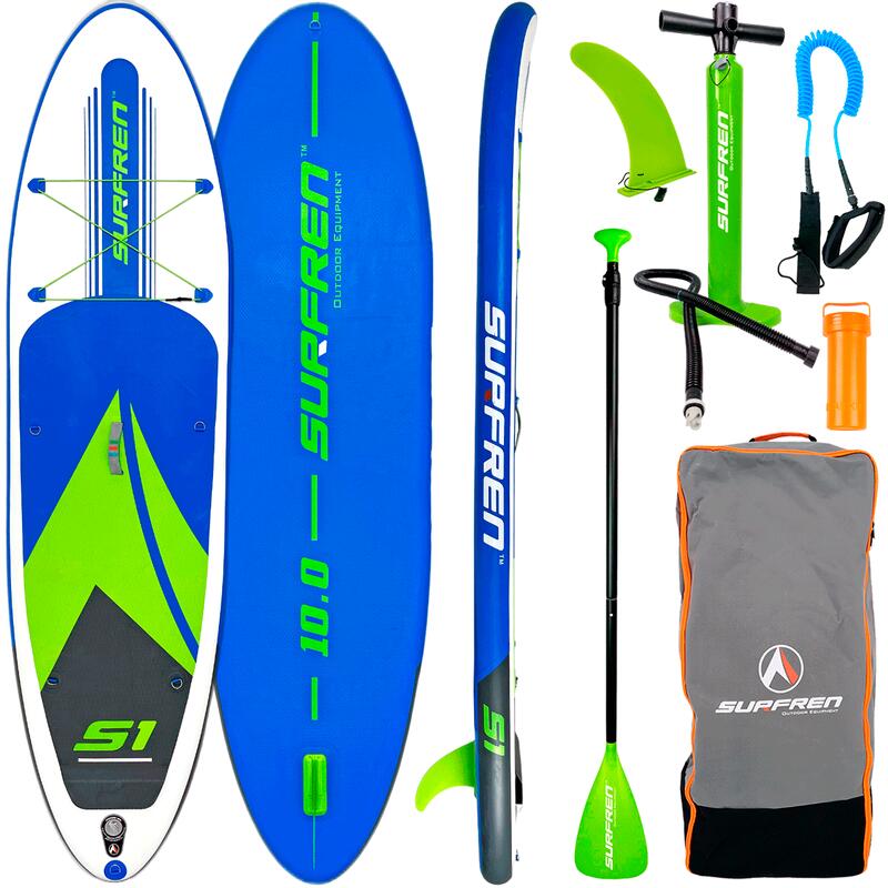 SURFREN S1 10'0" Opblaasbaar Stand Up Paddle Board Blauw / Groen