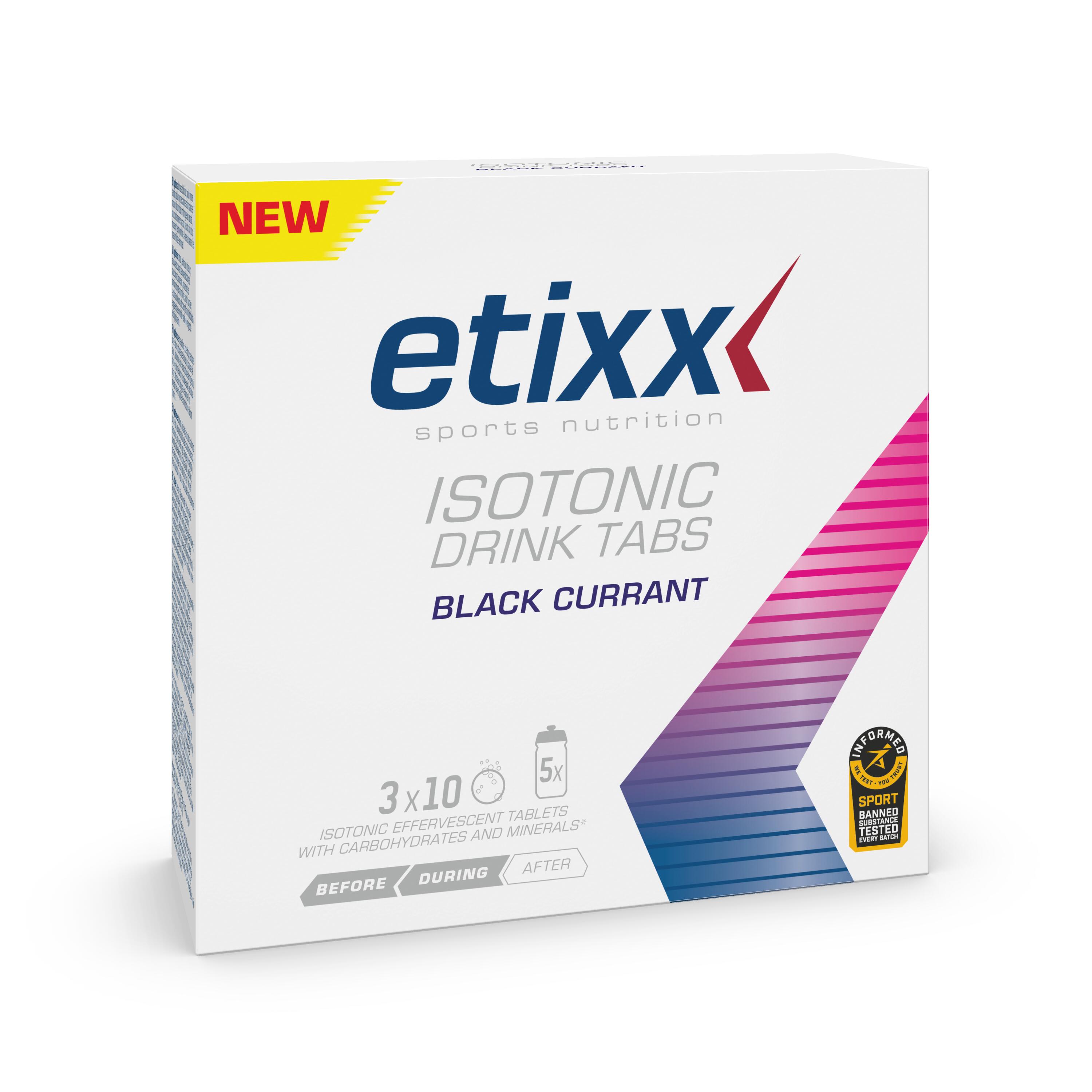 Etixx - Isotonic Drink Tabs Blackcurrant 3x10 Comprimes - Tablette Isotonique - 600 G - Decathlon