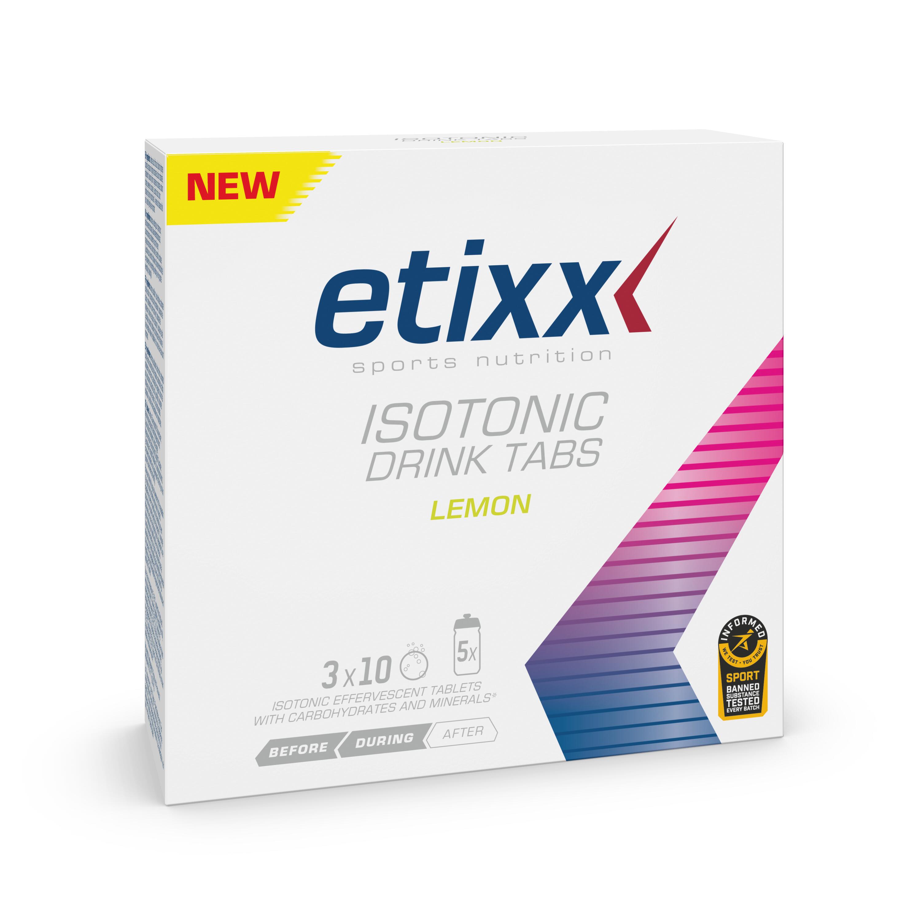Etixx - Isotonic Drink Tabs Lemon 3x10 Comprimés - Tablette Isotonique - 300 G - Decathlon