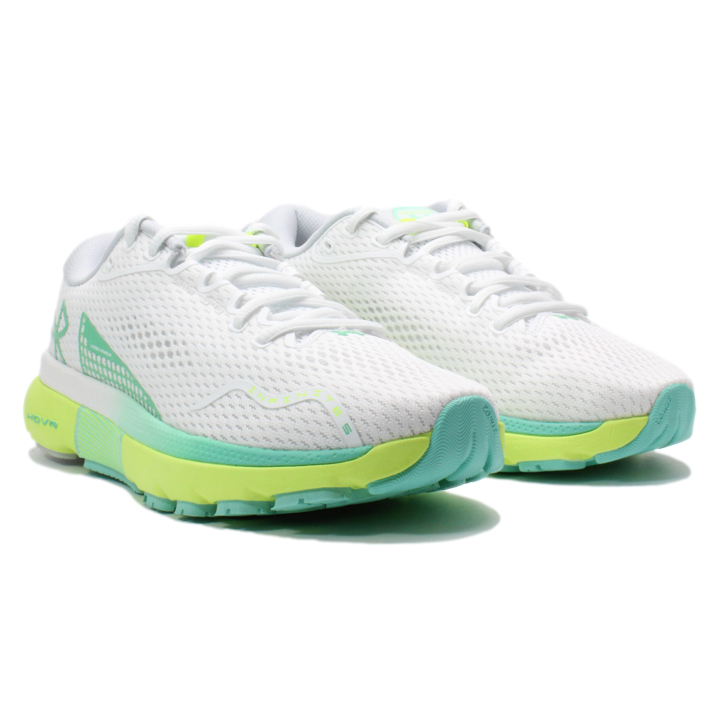 Chaussures de Running Femme Under Armour HOVR Infinite 5 Blanc Vert 4/5