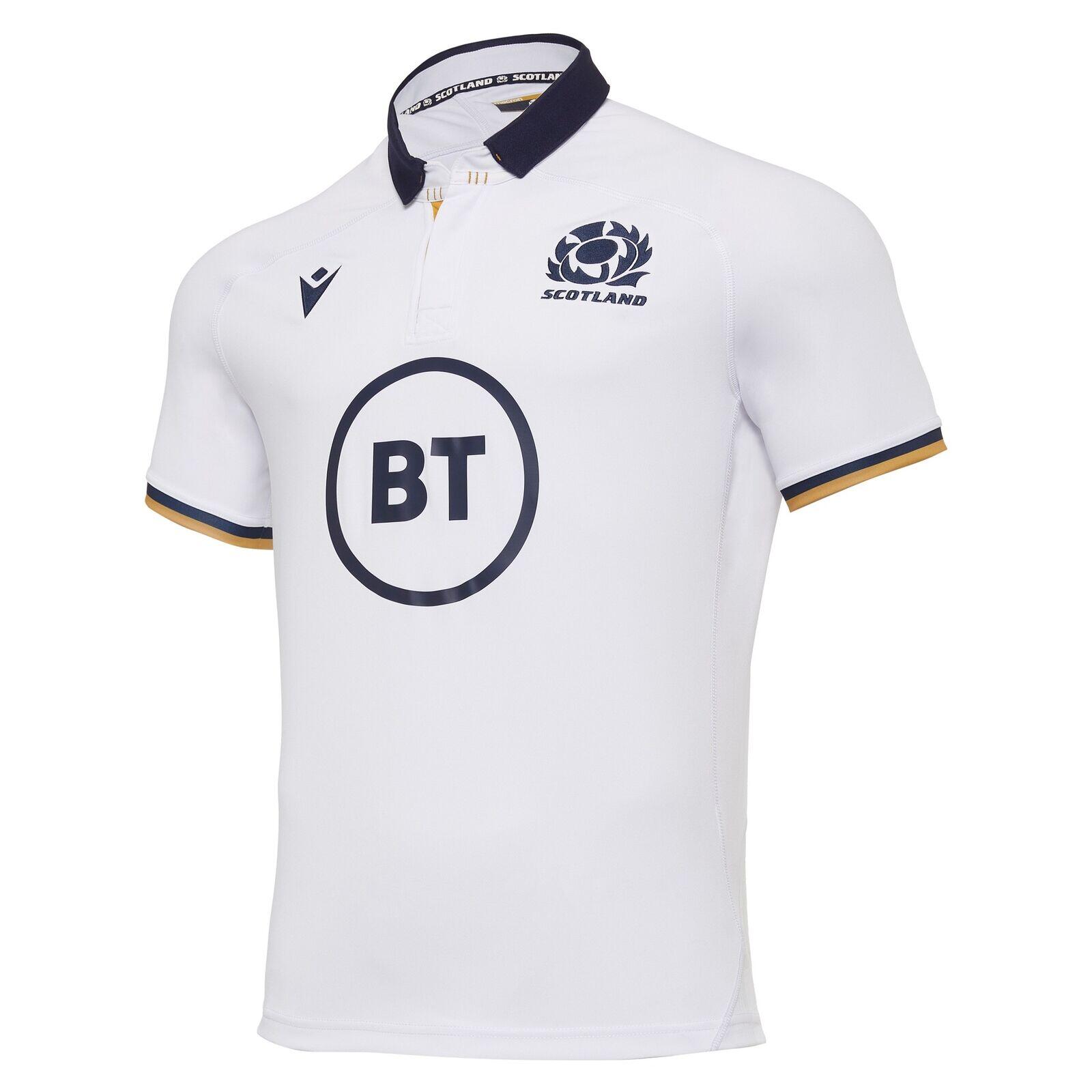 Macron Scotland SRU Away 20/21 Rugby Shirt Mens White 1/4