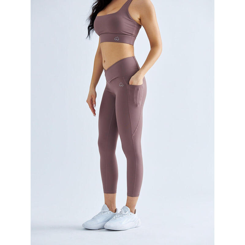 Sportleggings Damen hoher Bund figurformend BESHAPED - DECATHLON