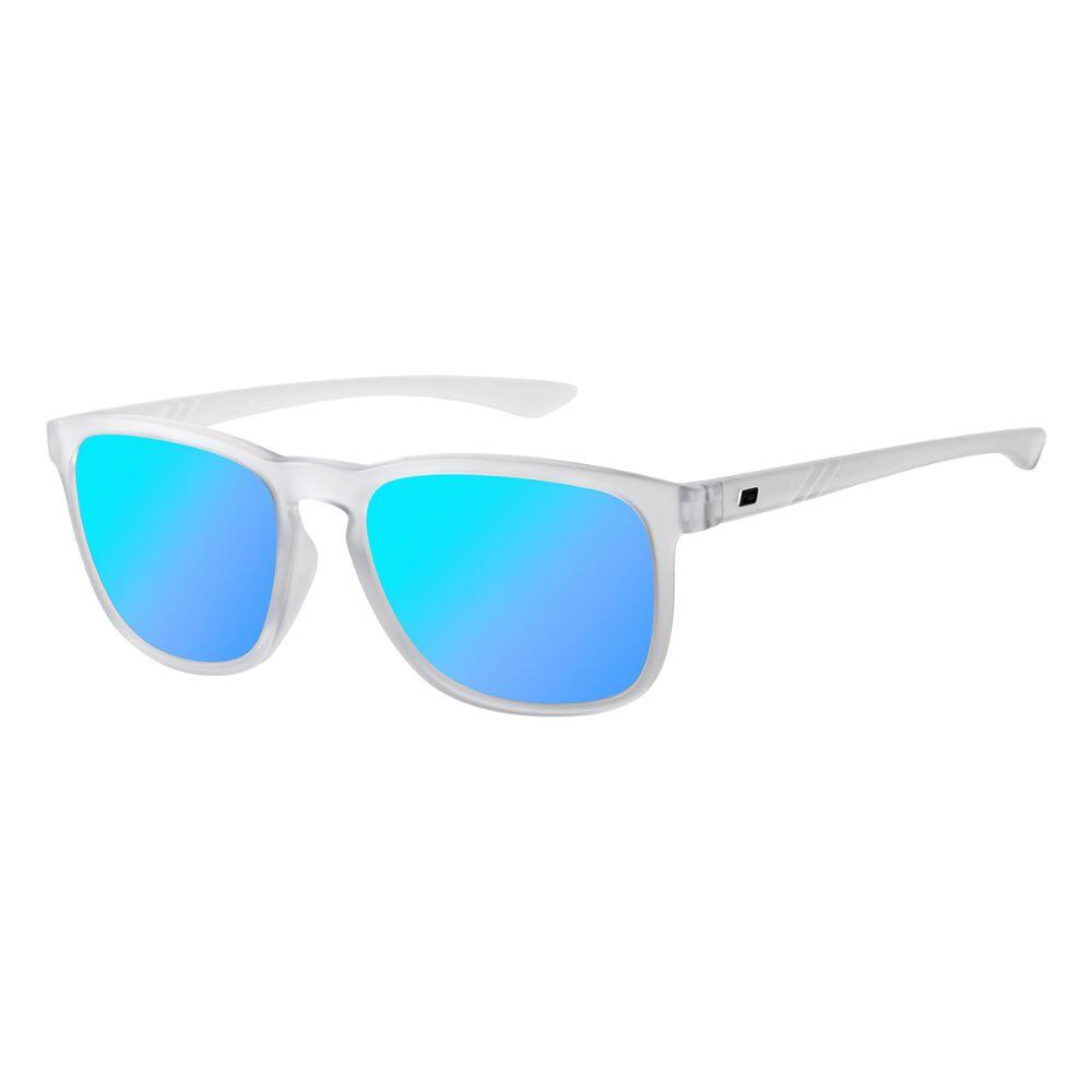DIRTY DOG SHADOW Unisex Sunglasses - Satin Crystal/Polarized Ice Blue Mirror