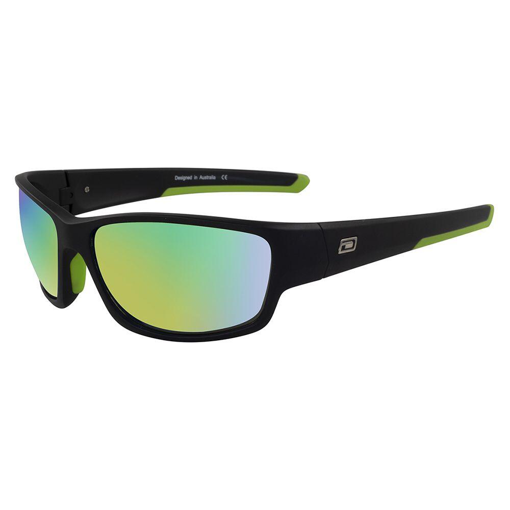 DIRTY DOG CHAIN Unisex Sunglasses - Black/Green Fusion Mirror