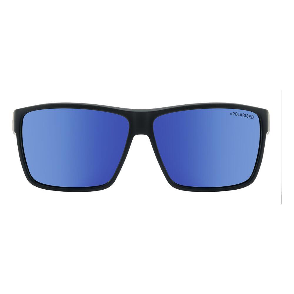 RACKATEER Unisex Sunglasses - Satin Black/Polarized Blue Mirror 2/4