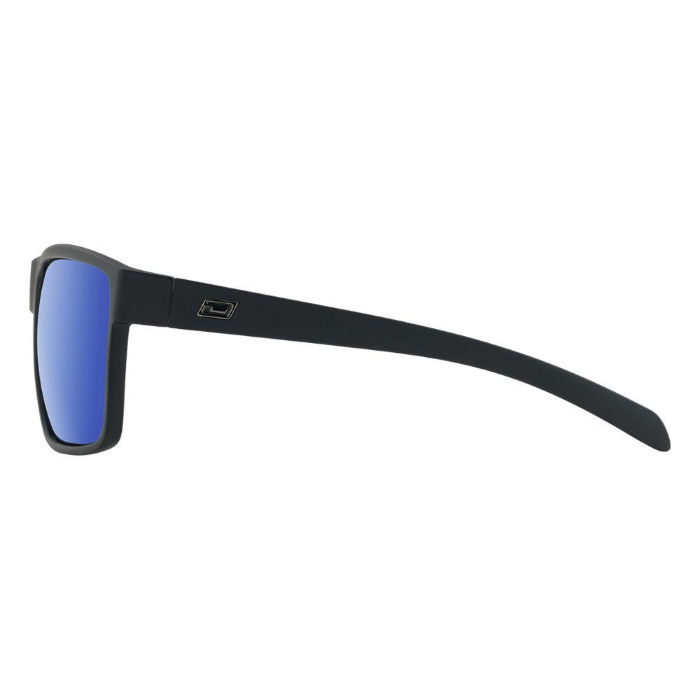 RACKATEER Unisex Sunglasses - Satin Black/Polarized Blue Mirror 3/4