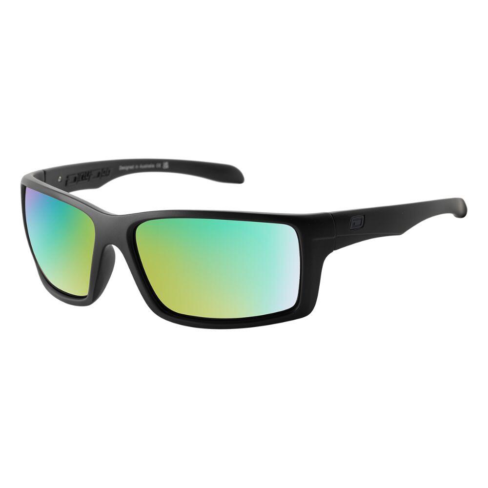 DIRTY DOG KNUCKLE Unisex Sunglasses - Satin Black/Polarized Green Revo
