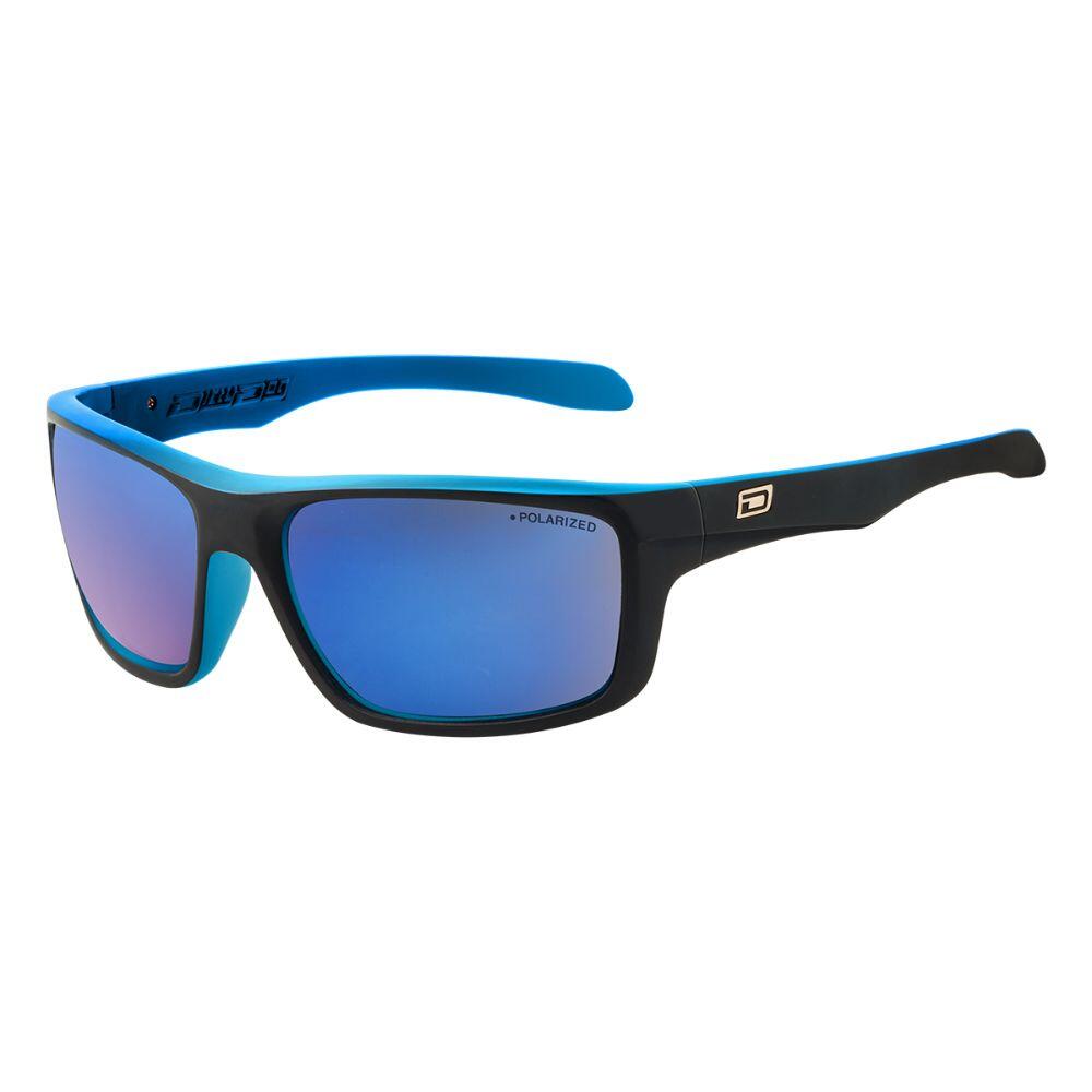 DIRTY DOG AXLE Unisex Sunglasses - Satin Black/Crystal Blue/Blue Mirror