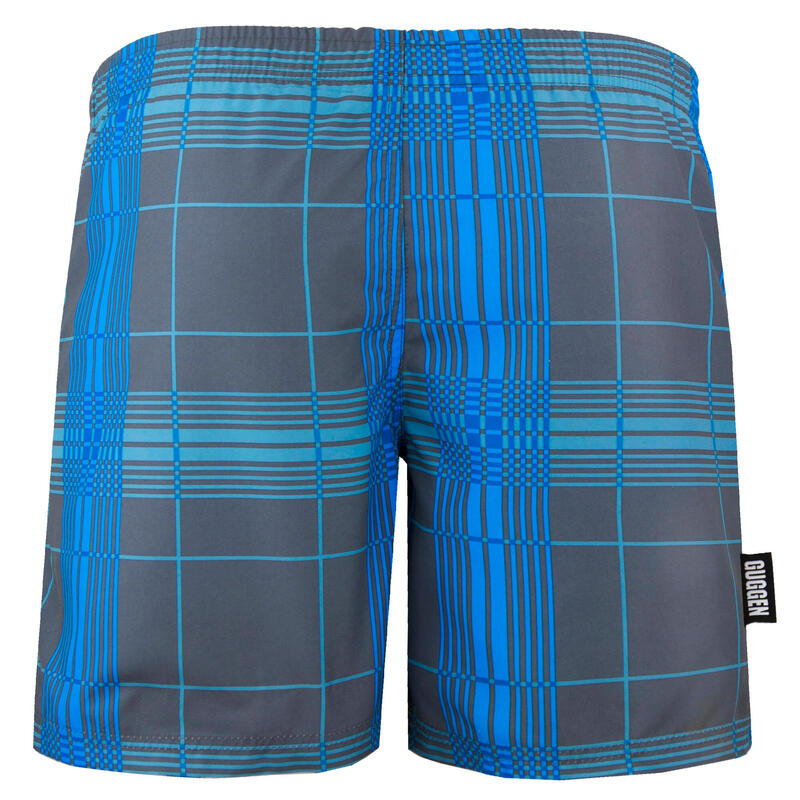 Costum de baie pentru bărbați în carouri gri albastru boardshorts Style 4