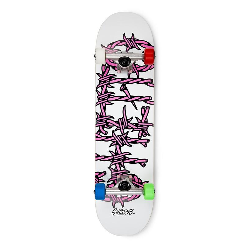 Skateboard Komplettboard für Anfänger Barded Wire  Pink  8.125”