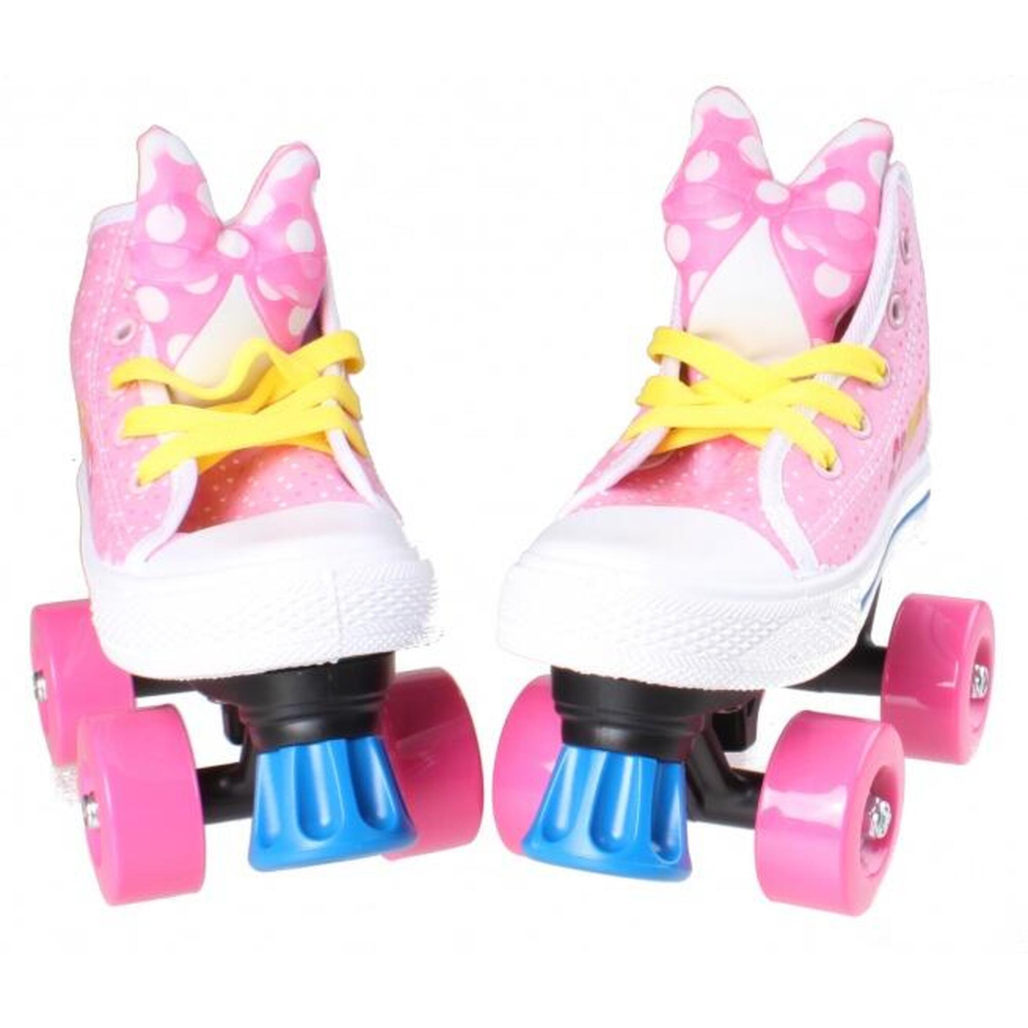 Patines de Minnie Mouse para niñas en rosa y blanco tamaño 28 4/5