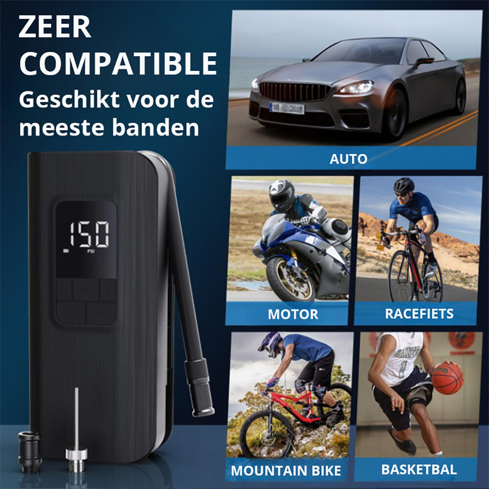 Oplaadbare - Elektrische Fietspomp-Bandenpomp - BMX-MTB-Fiets 4/8