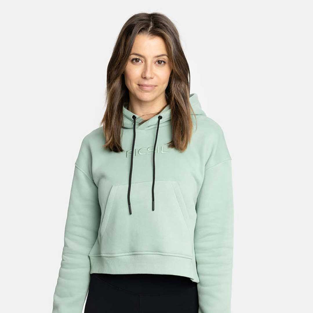 PICSIL Sweatshirt curta com capuz Core para mulher - M Bege