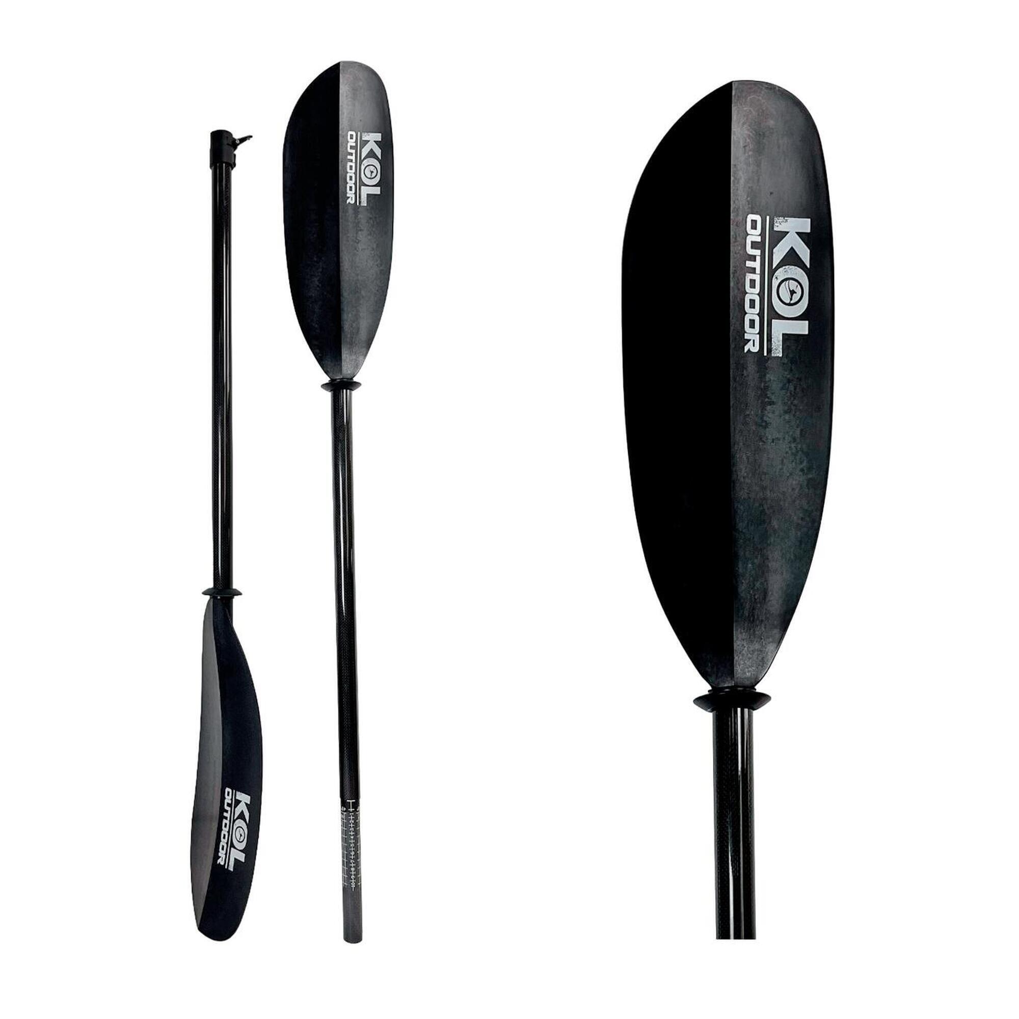 KOL OUTDOOR Remo telescópico de 2 peças fibra de carbono + nylon, 210-220cm