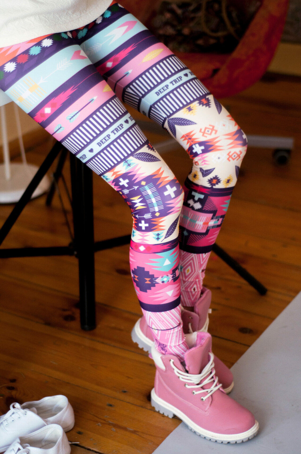 Legginsy sportowe damskie DEEP TRIP Lukier 5/6
