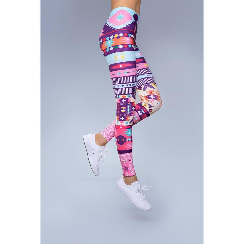 Legginsy sportowe damskie DEEP TRIP Lukier