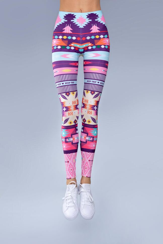 Legginsy sportowe damskie DEEP TRIP Lukier