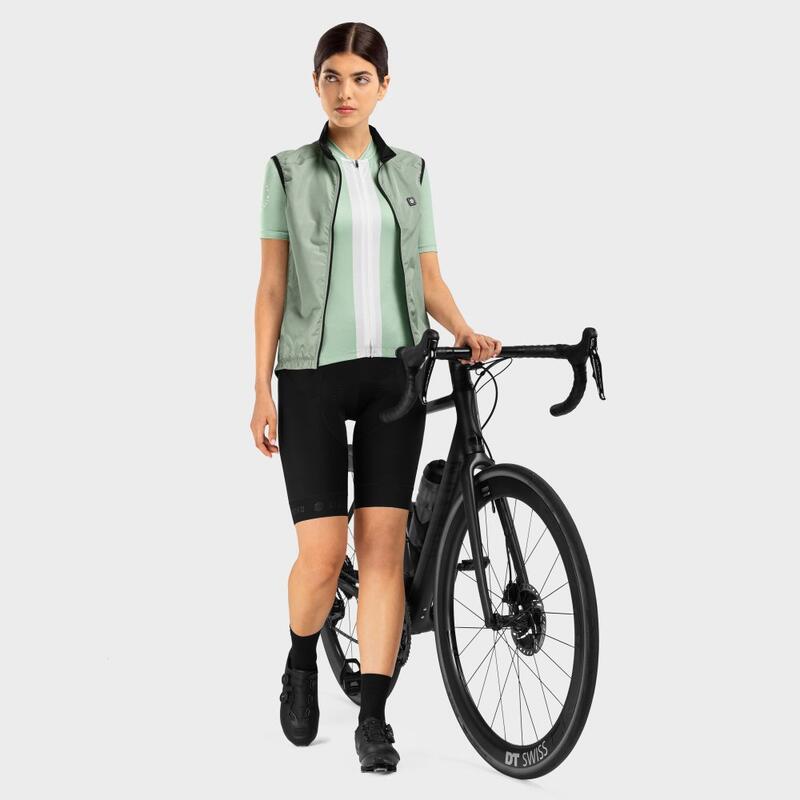 Maillot manga corta ultraligero ciclismo M3 Senda SIROKO Mujer Verde Ceniza