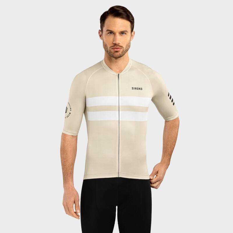 Maillot manga corta ultraligero ciclismo SIROKO M3 Swift Beige Hombre