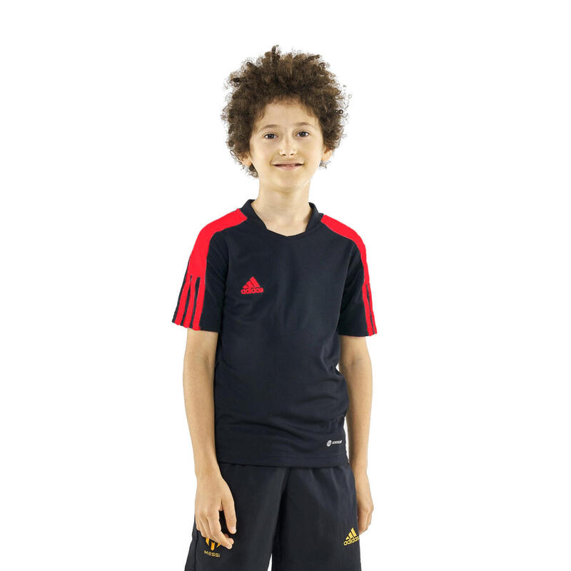 Tricou fotbal copii Adidas Tiro JR Negru Roz