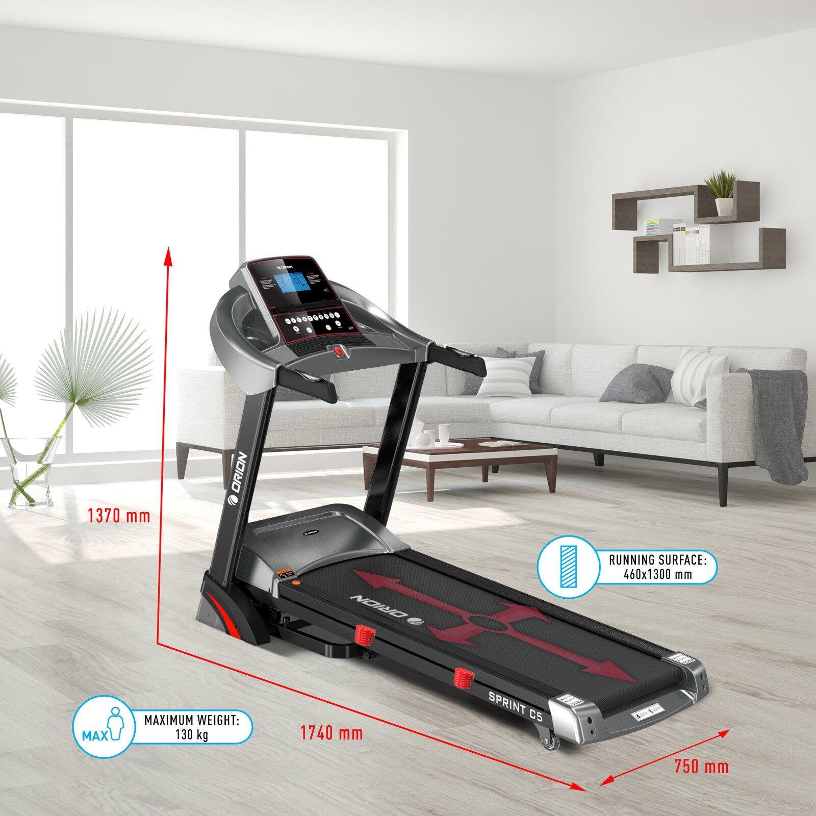 Bieżnia Elektryczna składana Orion Sprint C5, bluetooth, 0.8-16 km/h, 130x46 cm 6/7