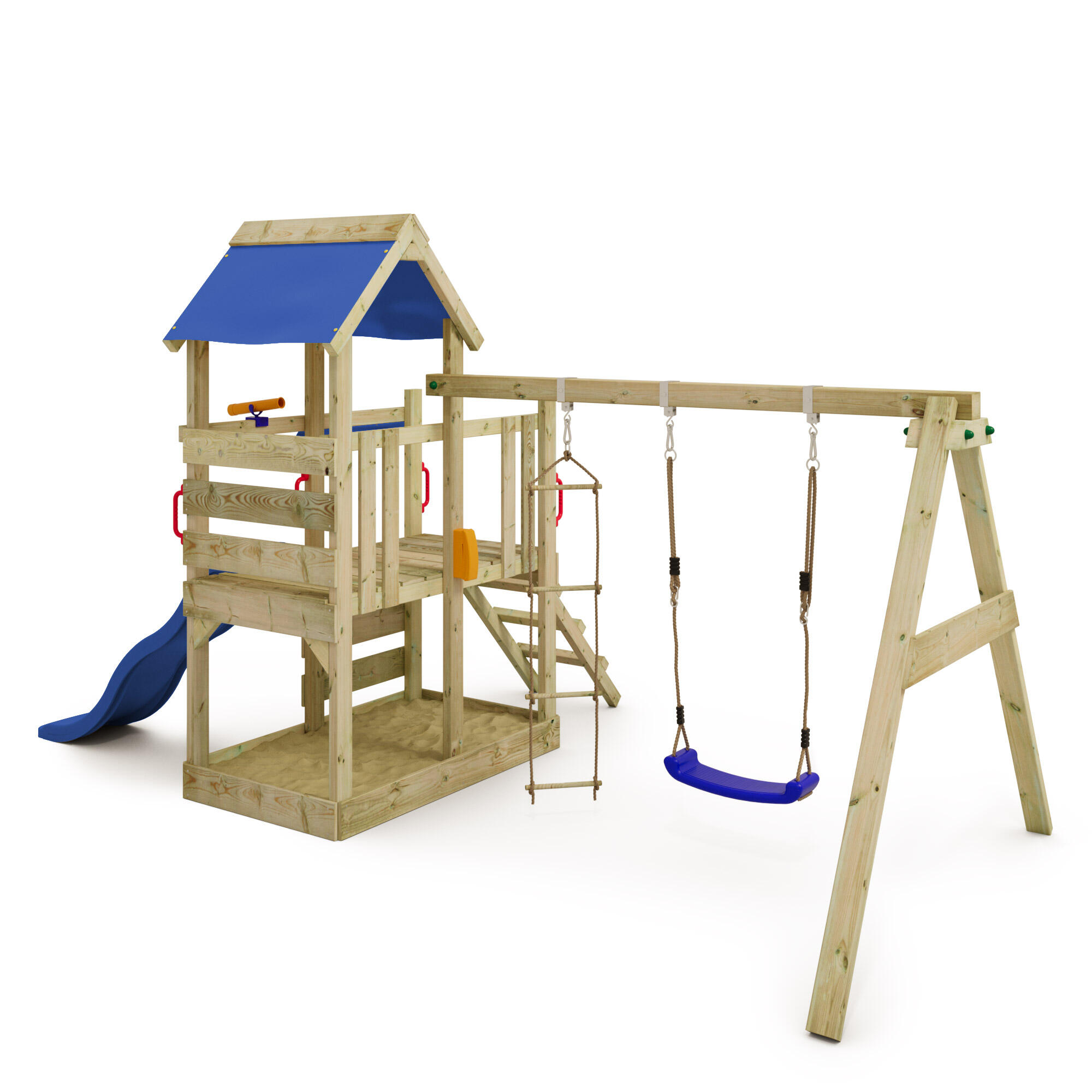 Aire de jeux TurboFlyer avec balançoire et toboggan bleu 2/7