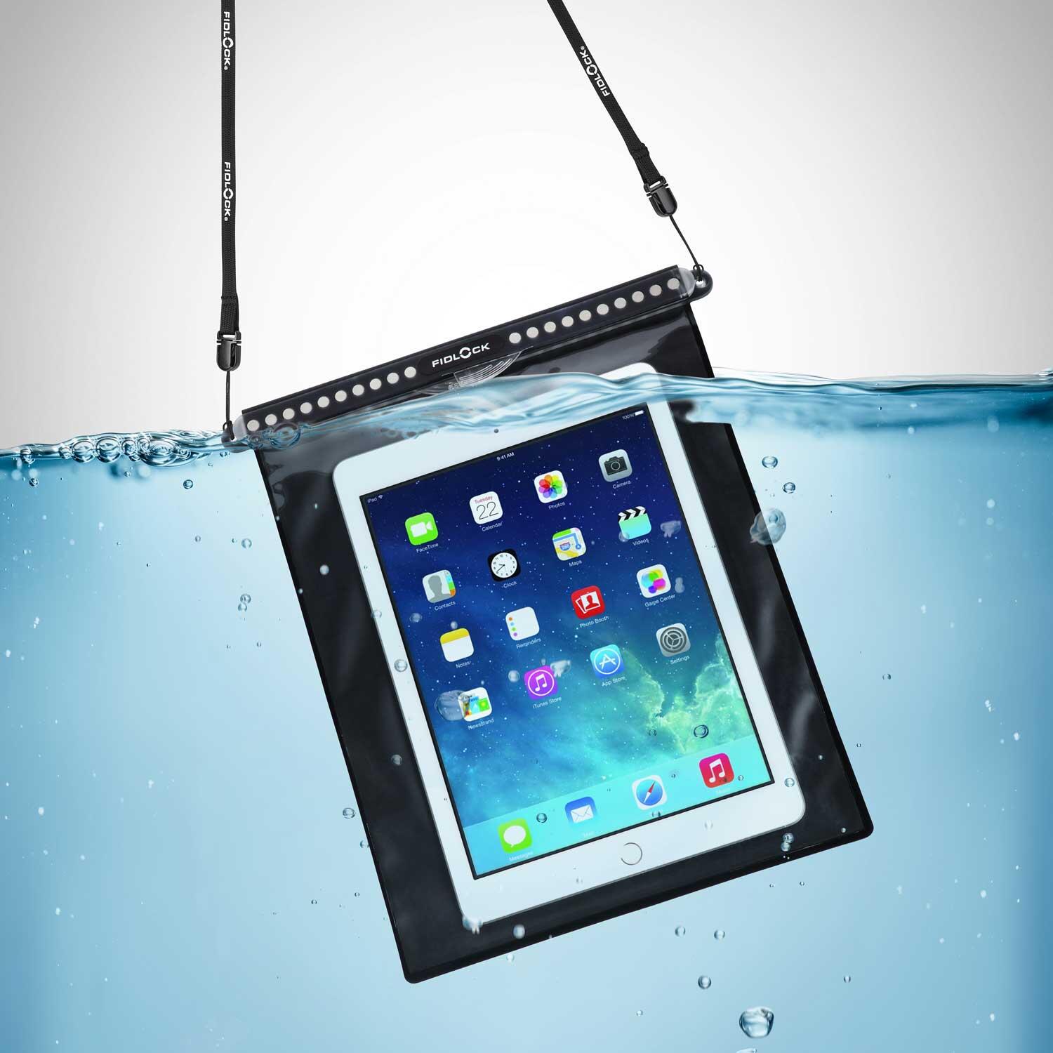 Custodia impermeabile per tablet | HERMETIC dry bag mega by FIDLOCK - nero 3/4