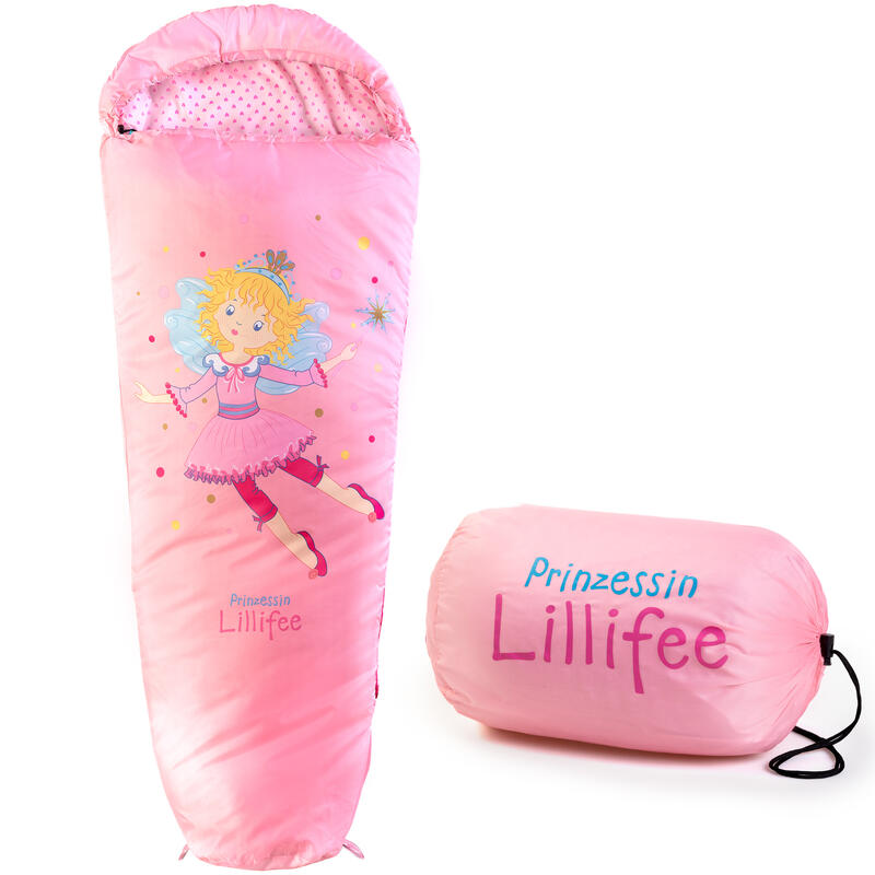 Śpiwór kempingowy dla dzieci mumia Princesse Lillifee, różowy, 3°C