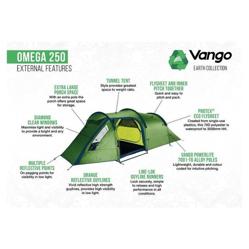 Tente de trekking Omega 250 1-2 personnes tunnel vélo camping 4 kg