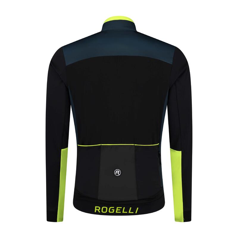 Chaqueta ciclismo invierno Rogelli Attq - Hombre - Negra/Amarilla