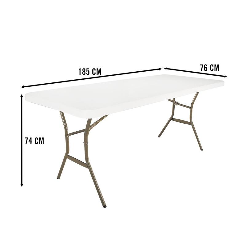 Mesa rectangular com pernas dobráveis em creme 183x76x74 cm Lifetime