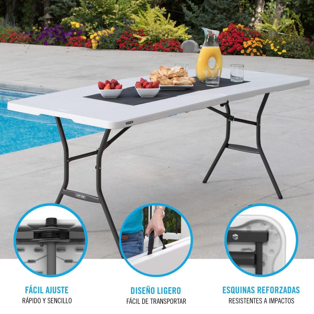 Table Klapptisch Lifetime Weiß 185 x 74 x 76 cm Stahl Kunststoff 3/7