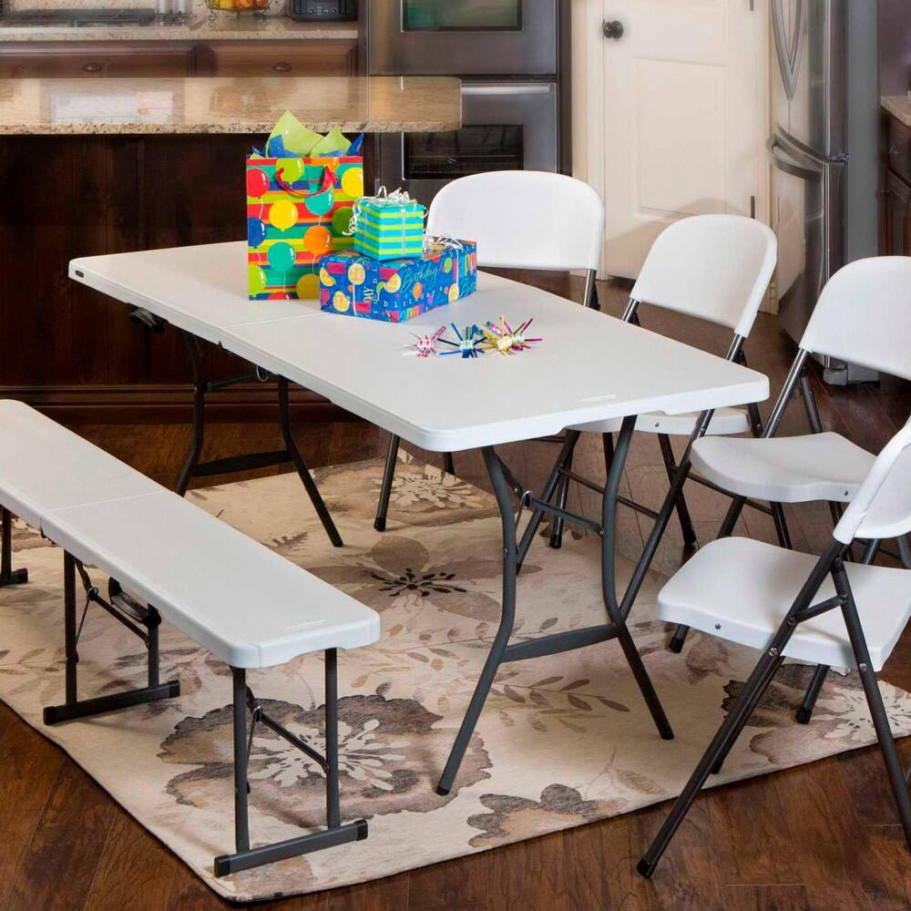 Table Klapptisch Lifetime Weiß 185 x 74 x 76 cm Stahl Kunststoff 5/7