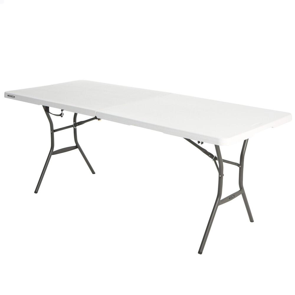 LIFETIME Mesa retangular dobrável EFEITO GRANITO BRANCO 184x76x73,5 cm Lifetime