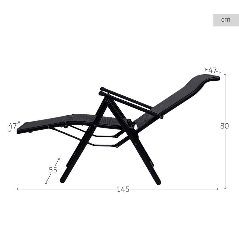 Pack 2 tumbonas plegables jardín 8 posiciones Aktive