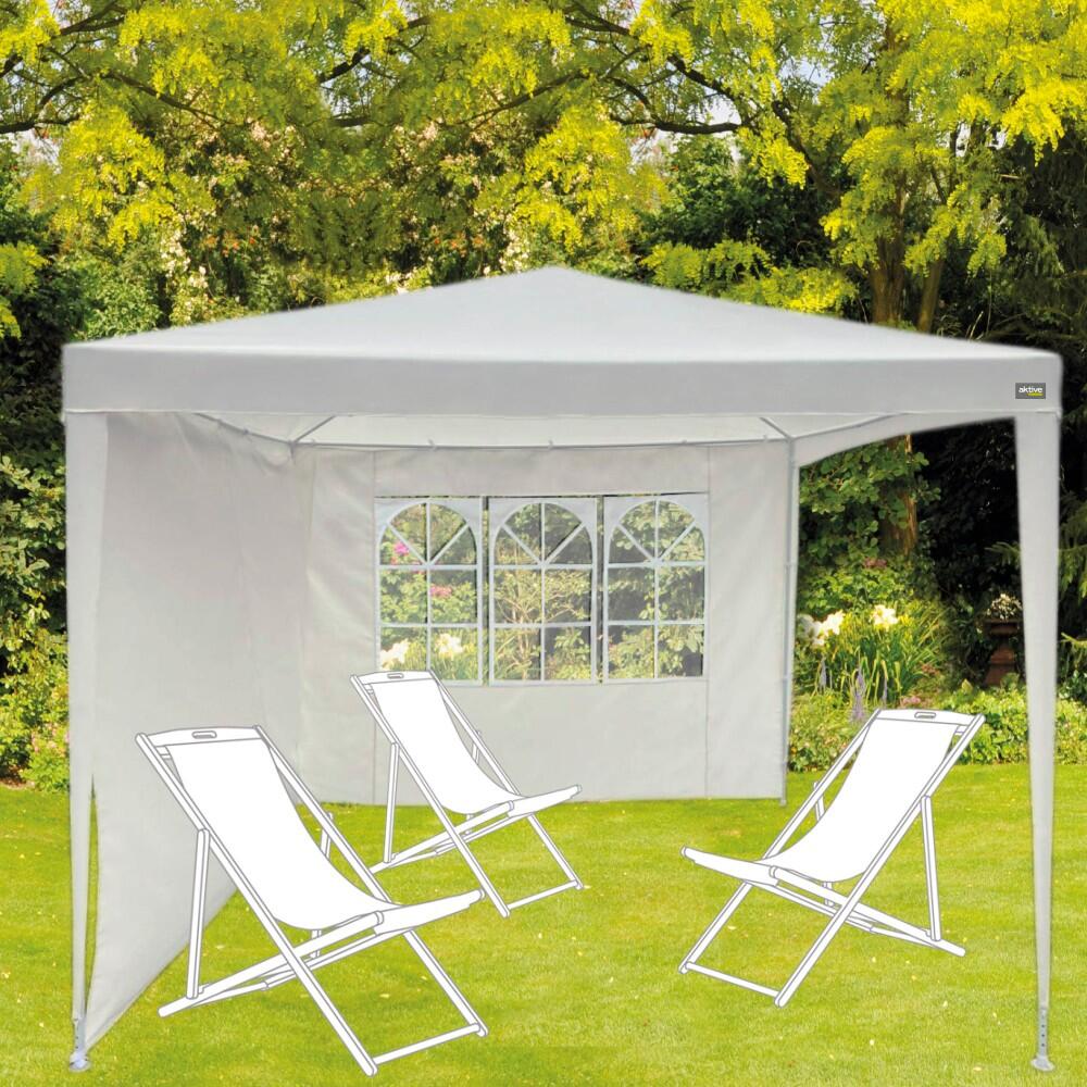 Cenador De Jardín Plegable 3x6 M - Tienda De 6 Lados Para Camping, Fiestas Y Playa | Incluye Bolsa De Transporte (Azul)