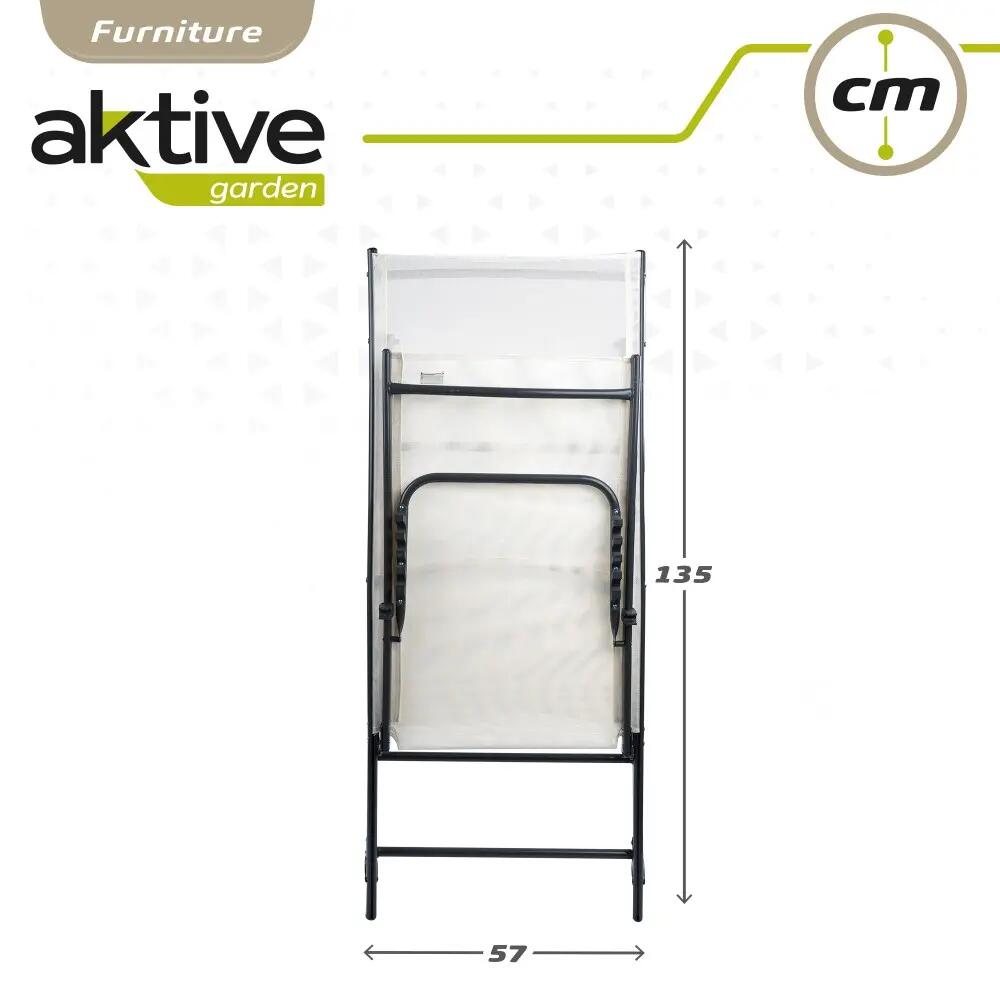 Bain de soleil de jardin pliant multi-positions Aktive blanc 7/7