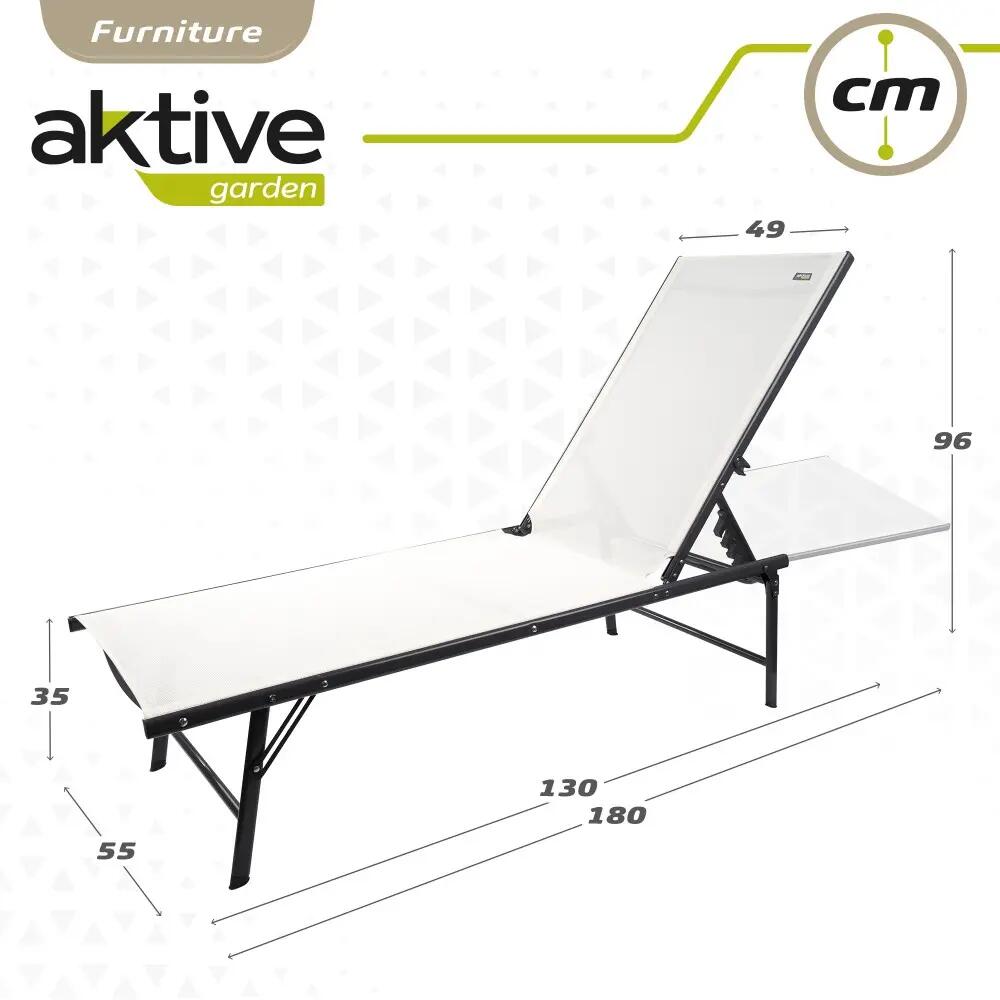 Bain de soleil de jardin pliant multi-positions Aktive blanc 4/7