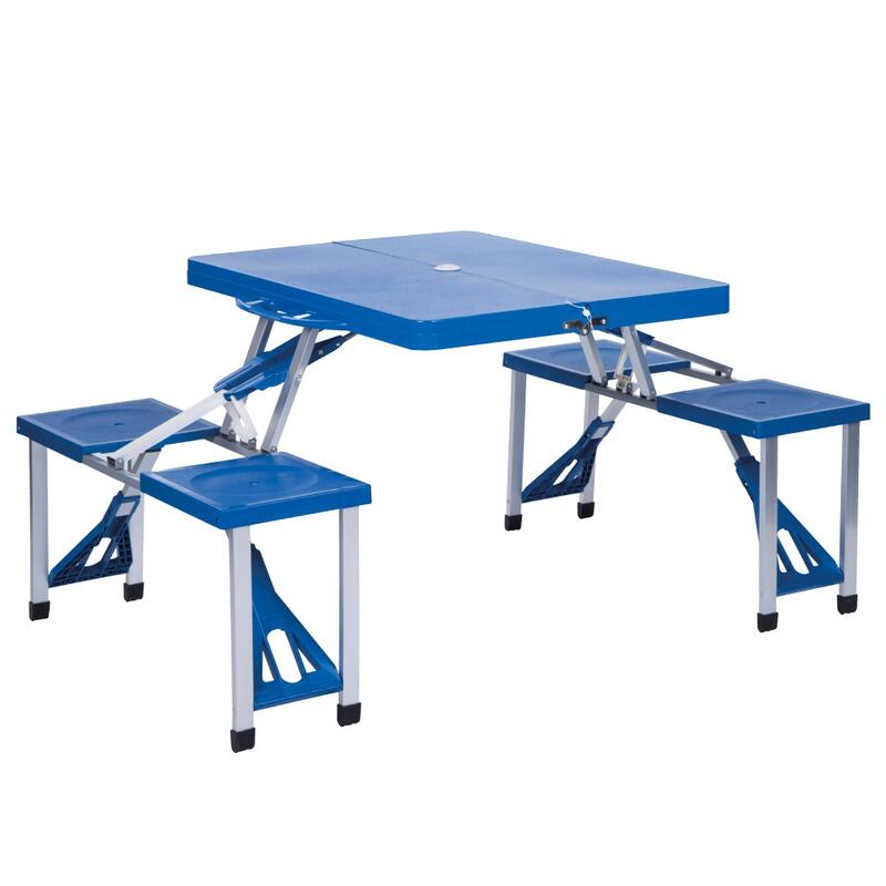AKTIVE - Ensemble Table et Chaise. Table Pliante avec 4 Tabourets 85x64x67 cm