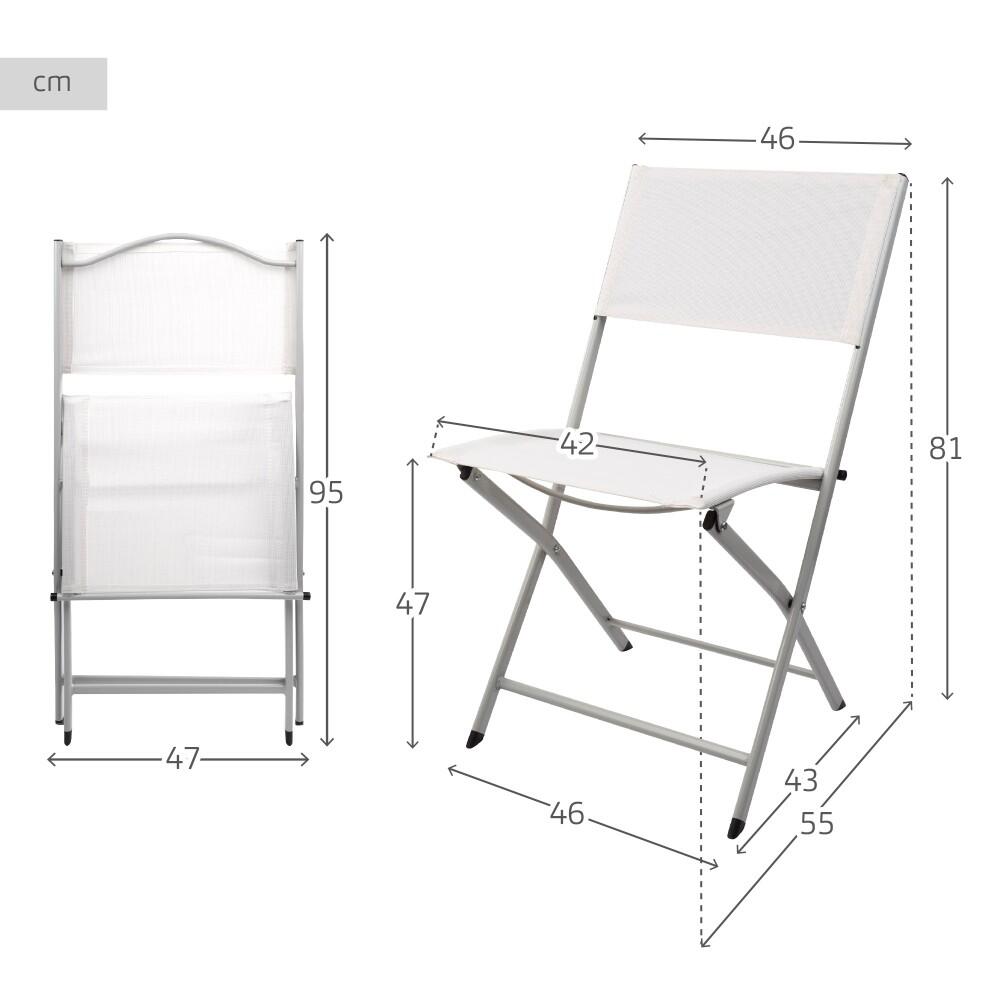 Sedia da giardino pieghevole in tessuto rinforzato bianco Aktive 4/7