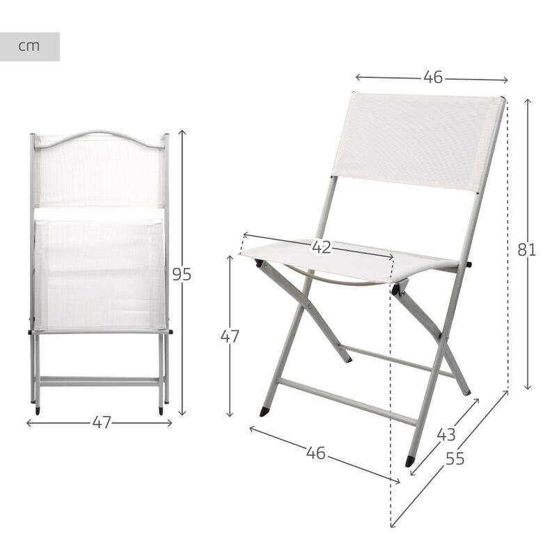 Chaise de jardin pliante blanche en tissu renforcé Aktive