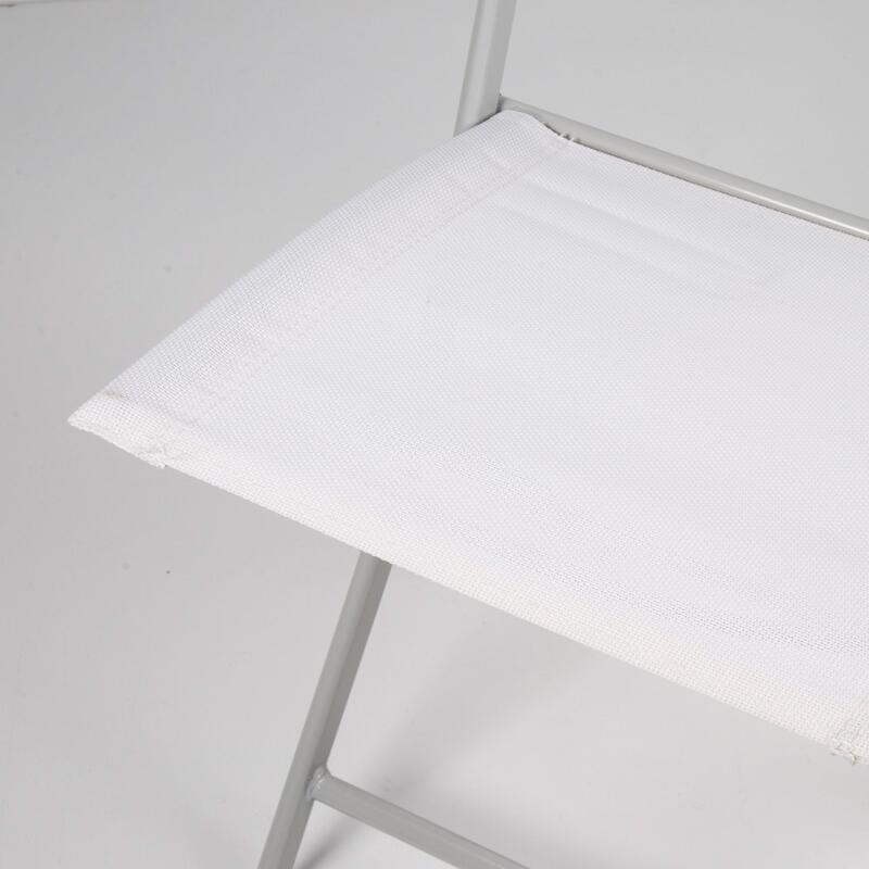 Cadeira dobrável de jardim de tecido reforçado branco Aktive