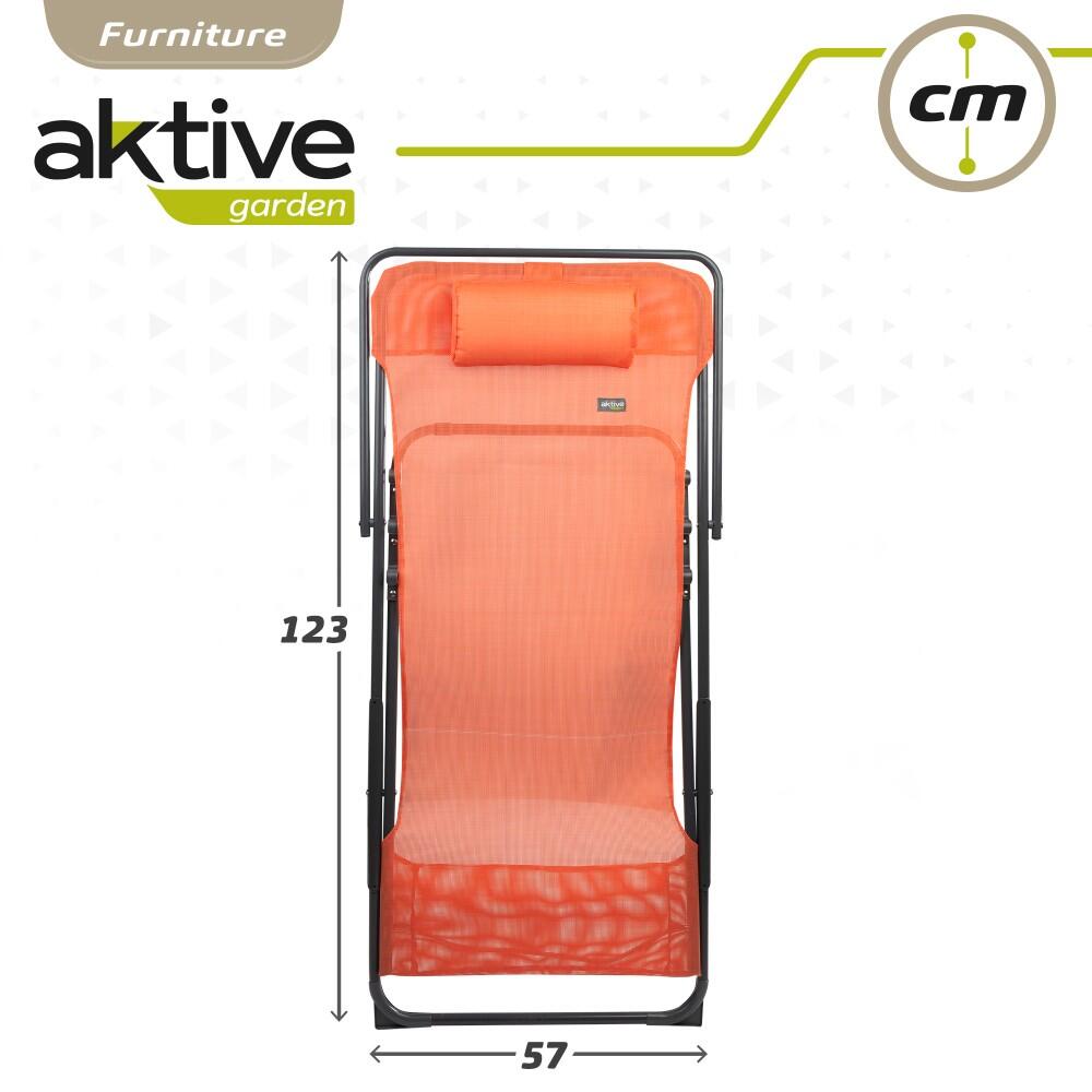 Amaca da giardino pieghevole multiposizione arancione con cuscino Aktive 7/7