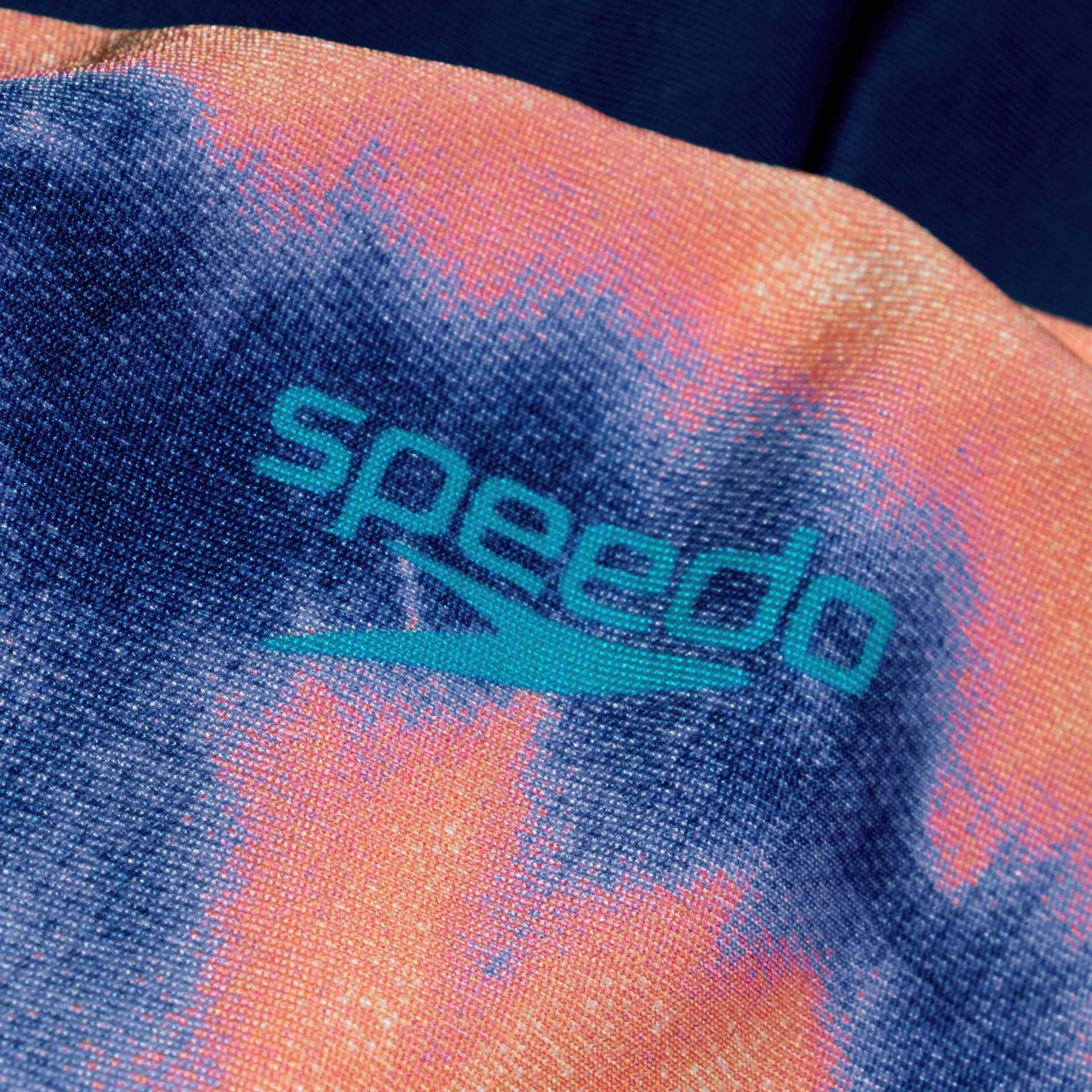 Speedo Girl's Printed Pulseback Swimsuit - Soft Coral 5/5