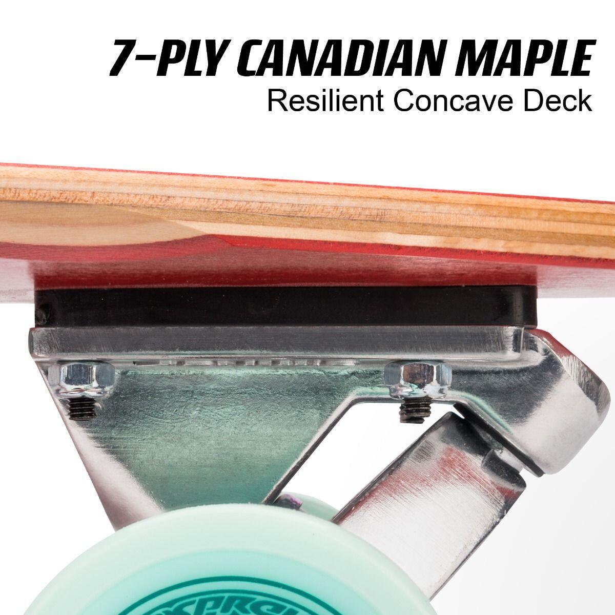Osprey 40" Pintail Longboard Complete Skateboard - Wood Gradient 7/7