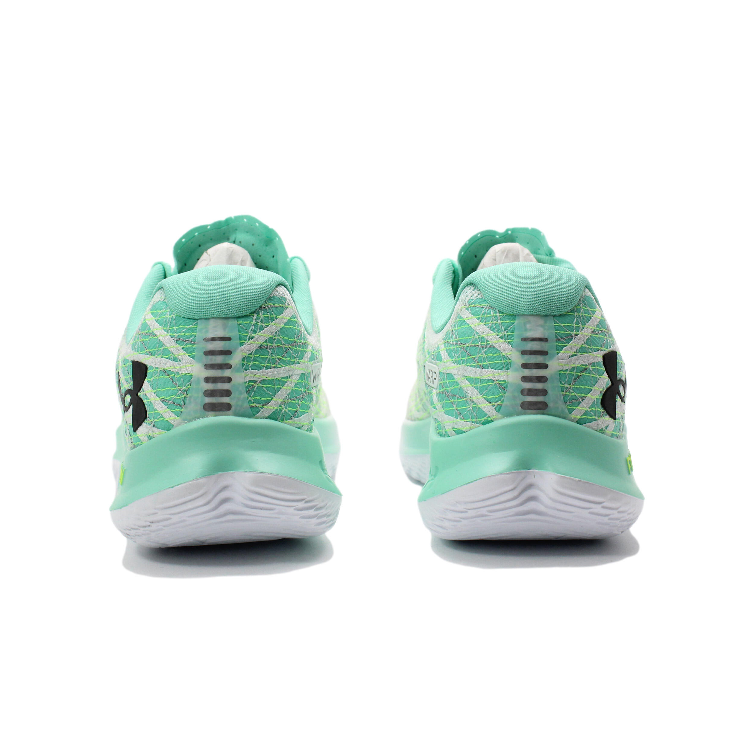 Damen Laufschuhe Under Armour FLOW Velociti Wind 2 Weiß Grün Gelb 3/5