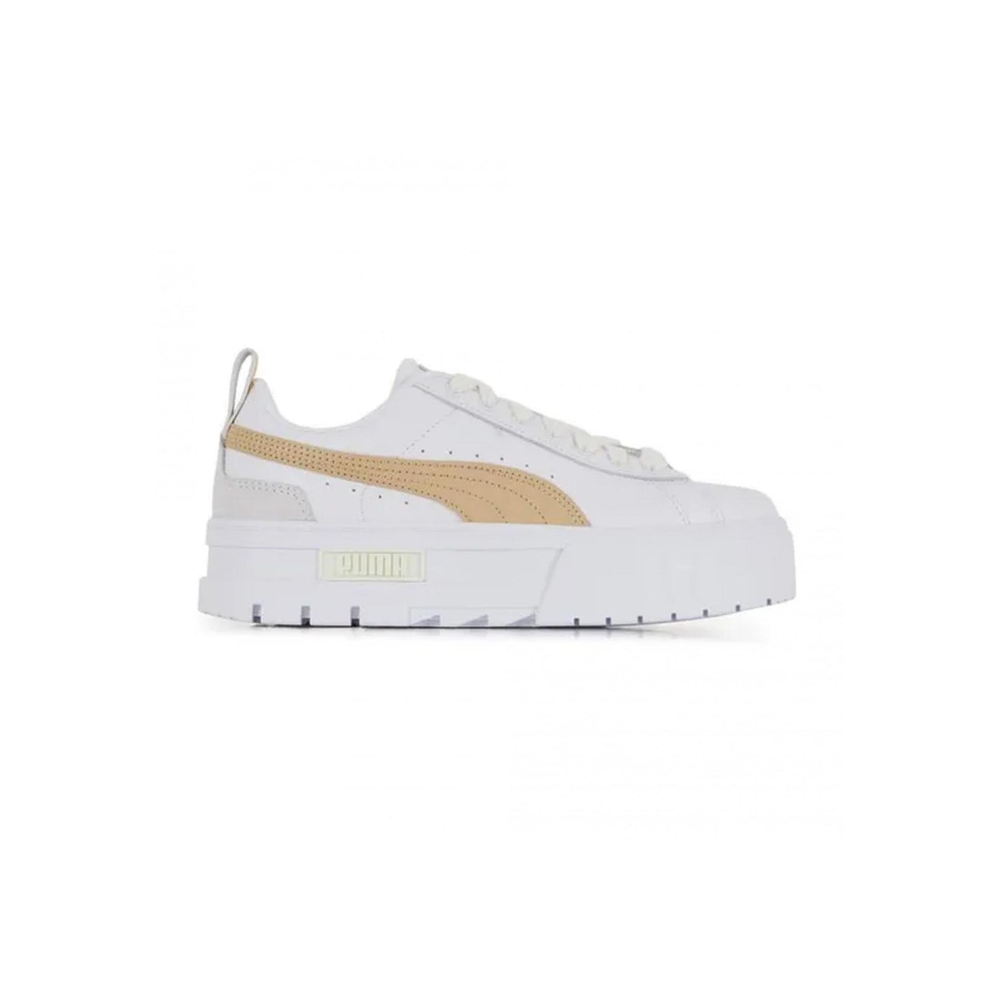 Puma - Mayze Luxe Wns Smu Baskets Mode Femme - Chaussures De Sport - Blanc|jaune - 38 - Decathlon