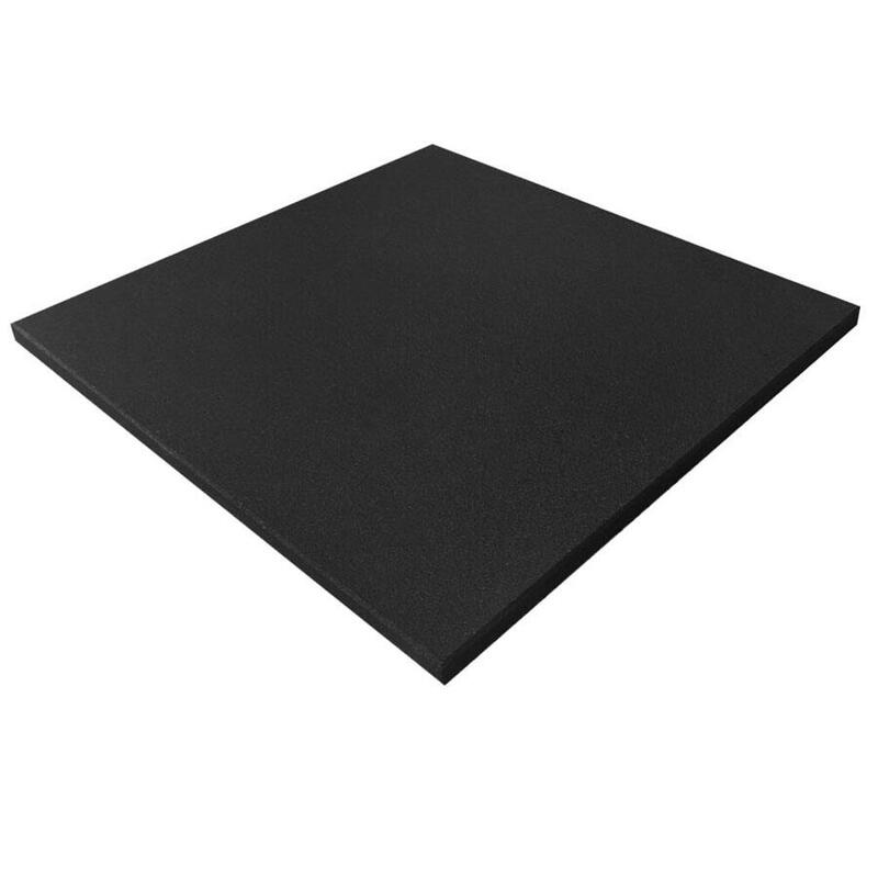 Suelo de gimnasio - Loseta de Caucho 50x50 cm. 15mm (Negro) - Pack 12